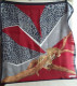 Foulard J.MICO SANCHO Paris Rouge Gris Panthère. - Scarves