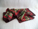 Foulard Damier Rouge Vert Blanc Cassé Chocolat - Scarves