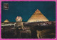 290080 / Egypt - Giza - Night Great Sphinx Of Giza, Colossal Limestone Statue And Pyramids PC 515 Egypte Agypten Egitto - Sphinx