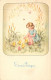 PAQUES - Enfant Qui Joue Avec Des Poussins - Buona Pasqua - Carte Postale Ancienne - Pâques