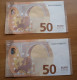 N° 2 BANCONOTE IN EURO DA 50 C. LAGARDE CON NUMERI CONSECUTIVI IN FDS MAI CIRCOLATO - - 50 Euro