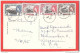 ST.HELENA 1955 4 STAMPS ATTACHED 2d 3d 4d 1/- Uunusual Postcard Sainte Helena Jamestown View - Santa Helena