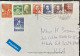 DENMARK 2021, COVER USED TO USA, 8 DIFFERENT STAMP USED, QUEEN, COAT OF ARM, BADMINTON SPORT, GAME, TERMINAL TAASTRUP, P - Storia Postale