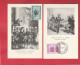 Carte Maximum - Belgique - 1957 - 2 Cartes Entrée De Léopold I à Bruxelles Et à La Panne N°1020 / 1021 - 1951-1960
