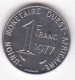 États De L'Afrique De L'Ouest 1 Franc 1977 , En Acier, KM# 8 - Altri – Africa