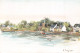 GF-LOCMARIAQUER-Quiberon-56-Morbihan-Vue Du Village Peinture Dessin Aquarelle FORMAT 10 X 15 - Locmariaquer