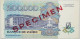 CONGO KINSHASA ZAIRE, Zaire 200,000 Bank Note SPECIMEN UNC 1992 SPECIMEN - Zaïre