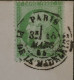 BQ10  FRANCE     LETTRE   1865  PARIS + NAPOLEON N°20g SUR VERDATRE + AFFRANCH. INTERESSANT - 1862 Napoléon III