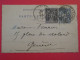 BQ10  FRANCE BELLE CARTE ENTIER  SAGE  1897 LYON  A GENEVE SUISSE    + AFFRANCH. INTERESSANT+++ - Sonstige & Ohne Zuordnung