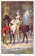 ANIMAUX - Illustration D'une Femme à La Chasse à Cour Sur Son Cheval - Carte Postale Animée - Honden