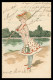 * COLLECTION DES CENT - Illustration MEUNIER - Illustrateur - Femme - Pêche - Art Nouveau - Pêcheuse - E.G. Paris - 1903 - Meunier, G.