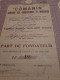 COMANIN - Comptoir Des Manufactures Et Industries - Part De Fondateur - Anvers 1926. - Industrie