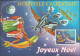 Nouvelle-Calédonie 1997. Entier Postal, Joyeux Noël. Père Noël Sur Une Planche Tirée Par Des Dauphins, Lune Décatie - Dauphins