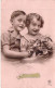 ENFANTS - Fille - Garçon - Fleurs - Heureux Anniversaire - Carte Postale Ancienne - Abbildungen