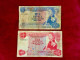 Set Of 2 Banknotes MAURITIUS - QUEEN Elisabeth II - Maurice