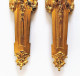 Paire Chutes D'ornements Style Louis XVI Bronze Doré (23,7 Cm) - Bronces