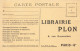 France - Paris - Imprimerie Plon - Ateliers De Machines à Imprimer - Animé - Publicité -  Carte Postale Ancienne - Artisanry In Paris