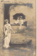 FANTAISIE - Alphabet - Lettre E - Femme - Enfants - Carte Postale Ancienne - Brodées