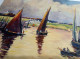 Delcampe - Voiliers Sur L'eau/ Sailing Ships On The Water, 1940 - Huiles