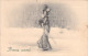 ILLUSTRATEUR SIGNEE VIENNE - Bonne Année - Femme - Longue Robe - Neige - Carte Postale Animée - Vienne