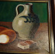 Delcampe - Nature Morte : Cruche, Pain, Pipe, Allumettes, Verre D'alcool/ Still Life: Jug, Bread, Pipe, Matches, Glass Of Liquor - Huiles