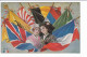 Lot 3 Cp - Drapeaux De Nations Avec Coq, Alsaciennes Et Canon-Chambre Syndicale Française Des Ed. - Patrióticos