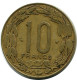 10 FRANCS CFA 1998 ESTADOS DE ÁFRICA CENTRAL (BEAC) Moneda #AP861.E - Repubblica Centroafricana