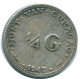 1/4 GULDEN 1947 CURACAO NEERLANDÉS NETHERLANDS PLATA Colonial #NL10813.4.E - Curaçao