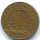 1 CENT 1970 SURINAME NEERLANDÉS NETHERLANDS Bronze Cock Colonial #S10975.E - Suriname 1975 - ...