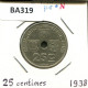 25 CENTIMES 1938 BELGIQUE-BELGIE BELGIQUE BELGIUM Pièce #BA319.F - 25 Cent