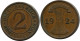 2 RENTENPFENNIG 1924 A ALLEMAGNE Pièce GERMANY #DB830.F - 2 Rentenpfennig & 2 Reichspfennig