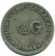 1/4 GULDEN 1944 CURACAO Netherlands SILVER Colonial Coin #NL10587.4.U - Curacao