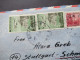 Jugoslawien / Jugoslavija Luftpost Umschlag / GA Umschlag Mit 2 Zusatzfrankaturen Stempel Fiume Nach Stuttgart - Storia Postale