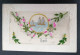 Carte Brodée - Fleurs - Bateau - Pochette - Cadre Relief - Carte Postale Ancienne - Brodées