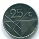 25 CENTS 1991 ARUBA (NEERLANDÉS NETHERLANDS) Nickel Colonial Moneda #S13638.E - Aruba