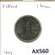 1 KROON 1993 ESTONIA Moneda #AX560.E - Estonie
