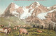 Postcard Switzerland Wengernalp Mit Eiger Cows Scene - Enge