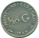 1/10 GULDEN 1948 CURACAO NÉERLANDAIS NETHERLANDS ARGENT Colonial Pièce #NL11903.3.F - Curacao