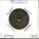 1 PENNY 1937 SOUTHERN RHODÉSIE RHODESIA ZIMBABWE Pièce #AP617.2.F - Simbabwe