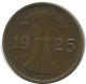 1 REICHSPFENNIG 1925 F GERMANY Coin #AE201.U - 1 Rentenpfennig & 1 Reichspfennig