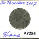 50 PESEWAS 2007 GHANA Coin #AY286.U - Ghana