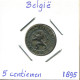 5 CENTIMES 1895 DUTCH Text BELGIEN BELGIUM Münze #BA236.D - 5 Centimes