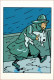 CPM Tintin. Hergé. Moulinsart. N° 036. Tintin En Imperméable Sous La Pluie, Tenant Milou. - Bandes Dessinées