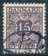 Denmark Danemark Danmark 1937: 15ø Grey-violet Porto, F-VF Used, AFA Porto 36a (DCDK00359) - Strafport