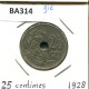 25 CENTIMES 1928 DUTCH Text BELGIUM Coin #BA314.U - 25 Cents