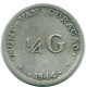 1/4 GULDEN 1944 CURACAO Netherlands SILVER Colonial Coin #NL10659.4.U - Curaçao