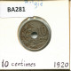 10 CENTIMES 1920 DUTCH Text BELGIQUE BELGIUM Pièce #BA281.F - 10 Cent