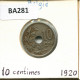 10 CENTIMES 1920 DUTCH Text BELGIQUE BELGIUM Pièce #BA281.F - 10 Centimes