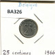 25 CENTIMES 1966 FRENCH Text BÉLGICA BELGIUM Moneda #BA326.E - 25 Centimes