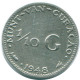 1/10 GULDEN 1948 CURACAO NEERLANDÉS NETHERLANDS PLATA #NL11933.3.E - Curacao